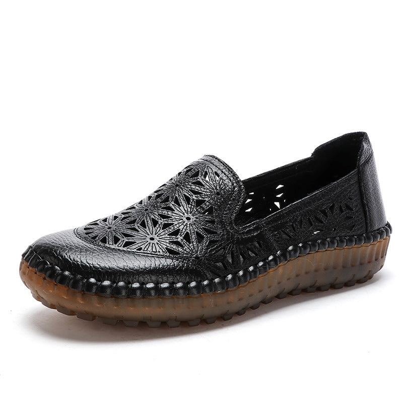 Läder Casual Hollow Out Loafers Plus Size