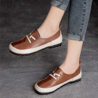 Läder Flat Comfort Retro Casual Skor