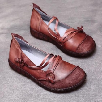 National Style Vintage Handgjorda Cowhide Bekväma Loafers