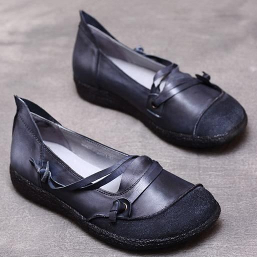 National Style Vintage Handgjorda Cowhide Bekväma Loafers