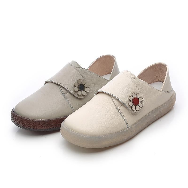 Retro Soft Bottom Flat Leather Fritidsskor 34-43