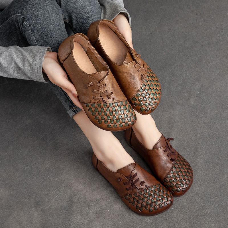 Summer Leather Retro Casual Flat Loafers