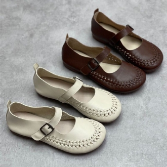 Vår Sommar Retro Kardborreband Läder Casual Loafers