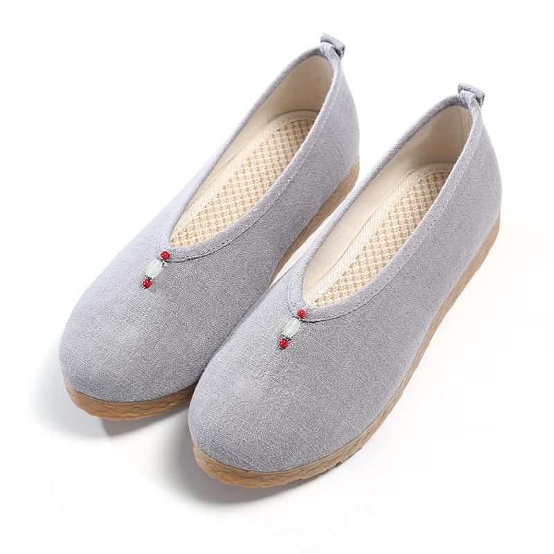 Vintage Flat Cotton Line Canvas Fritidsskor