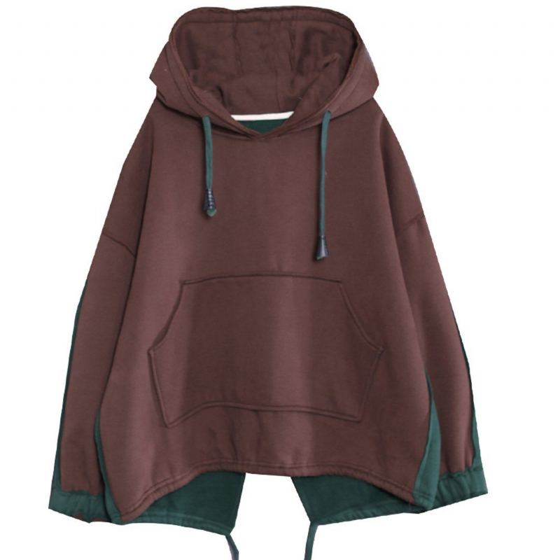 Lös Casual Colorblock Split Hood-tröja