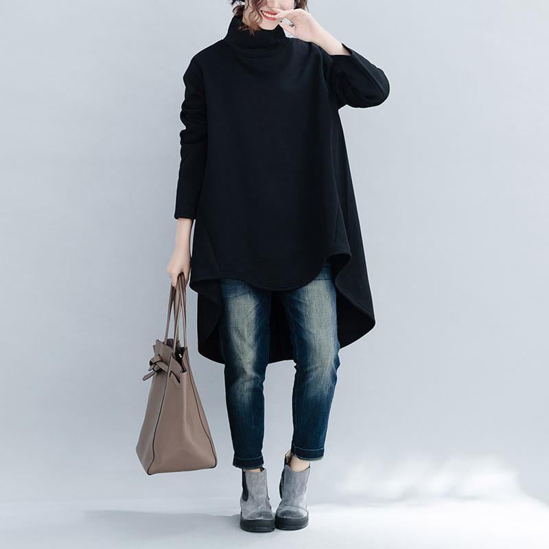 Oversize Irregular Blus Med Hög Hals