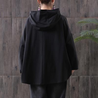 Tecknat Tryck Lös Casual Hood Blus