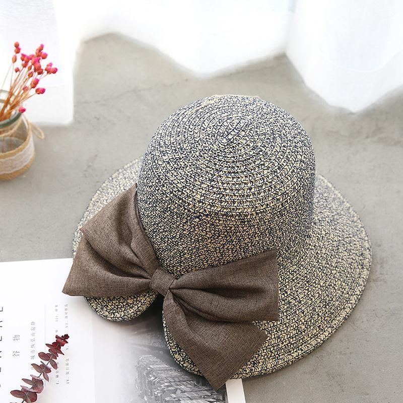 Sommar Casual Solid Straw Row Hat