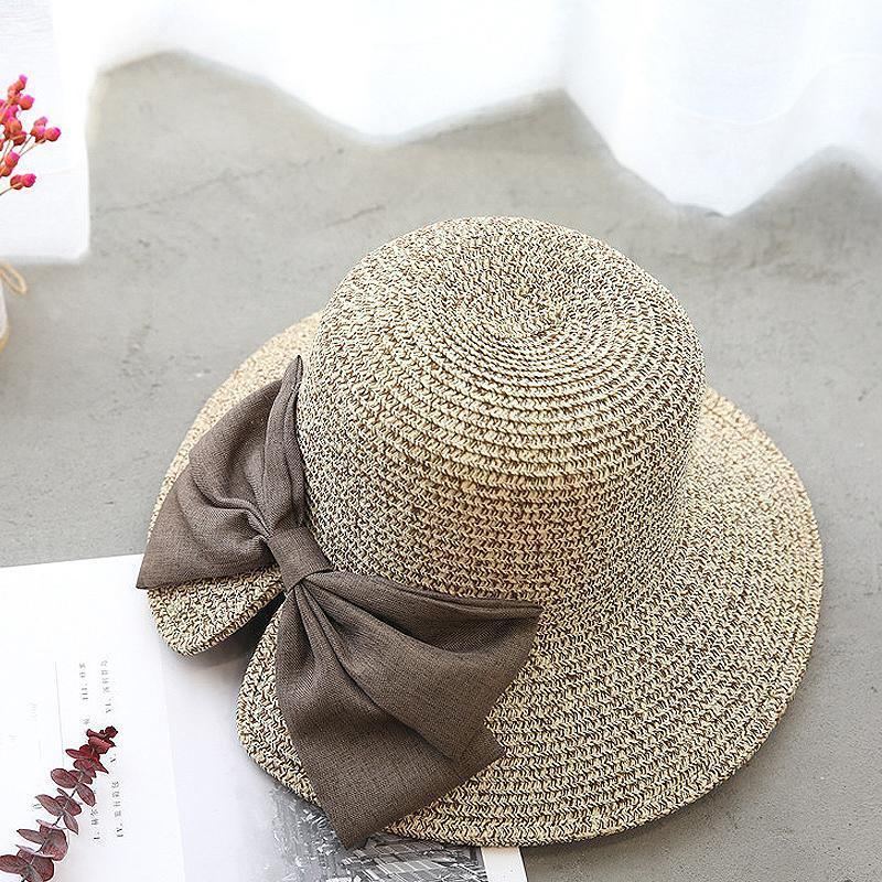 Sommar Casual Solid Straw Row Hat