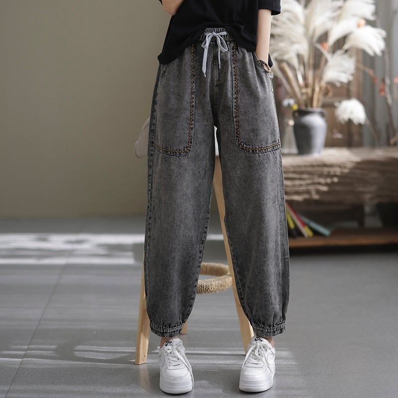 Dam Spring Loose Retro Cotton Casual Harem Jeans