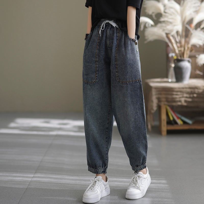 Dam Spring Loose Retro Cotton Casual Harem Jeans