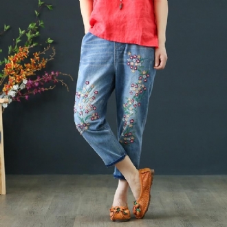 Denim Retro Broderi Etniska Jeans