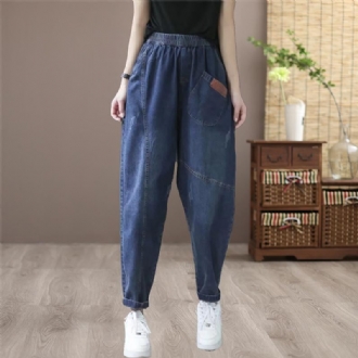 Vår Höst Lösa Casual Retro Patchwork Harem Jeans