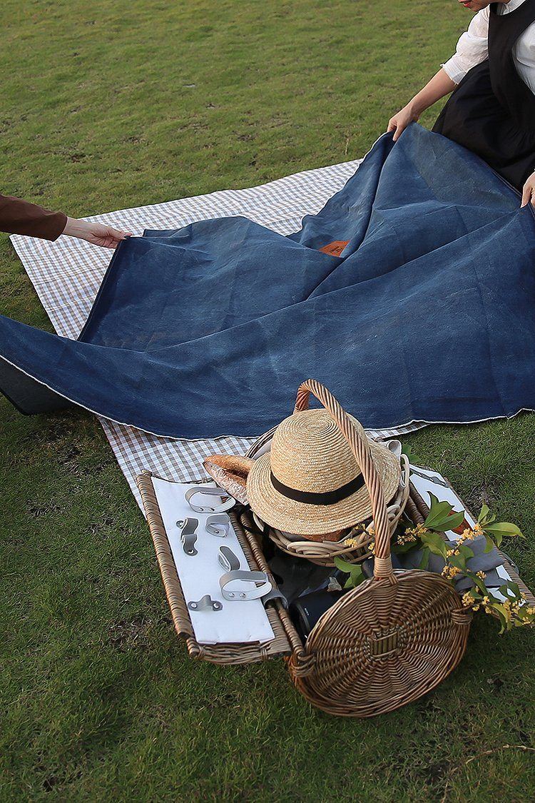 Bärbar Fuktsäker Picknickmatta Linne