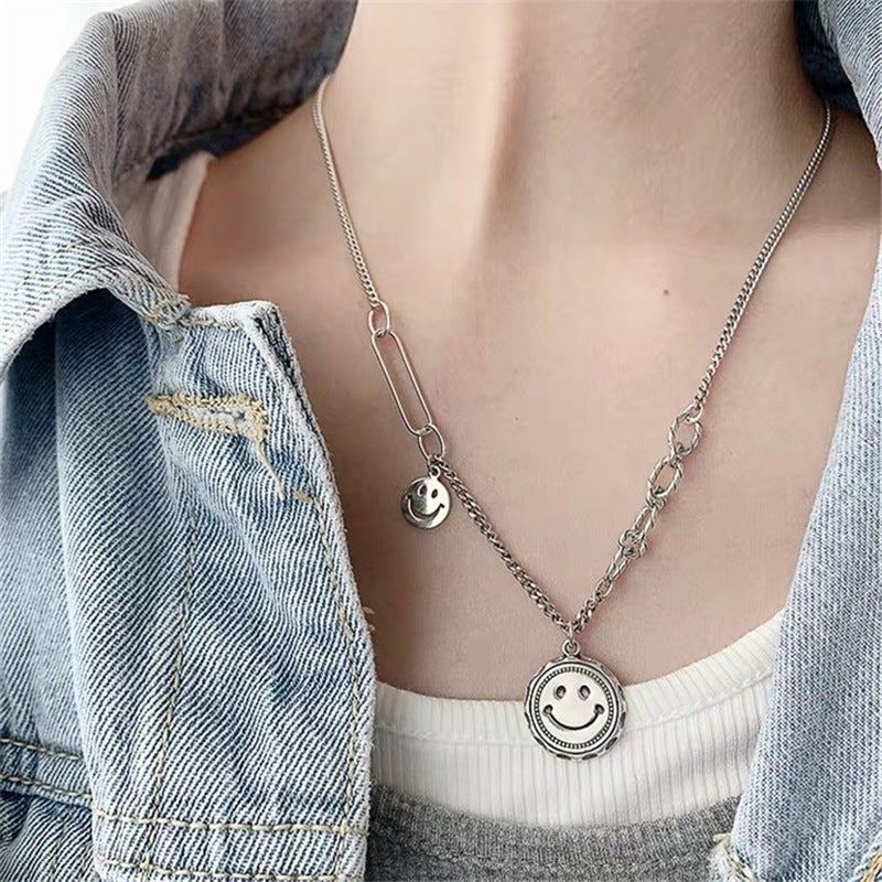 Dammode Vintage S925 Silver Smiley Halsband