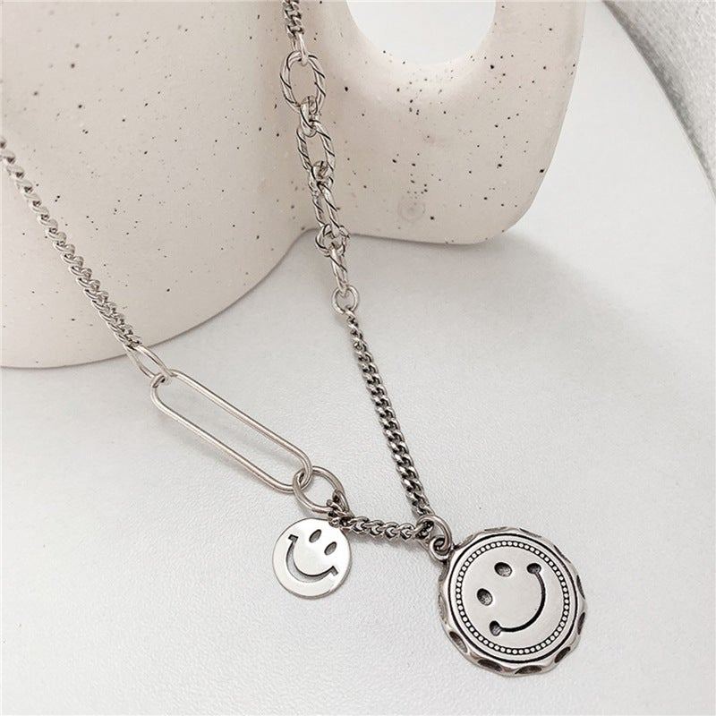 Dammode Vintage S925 Silver Smiley Halsband