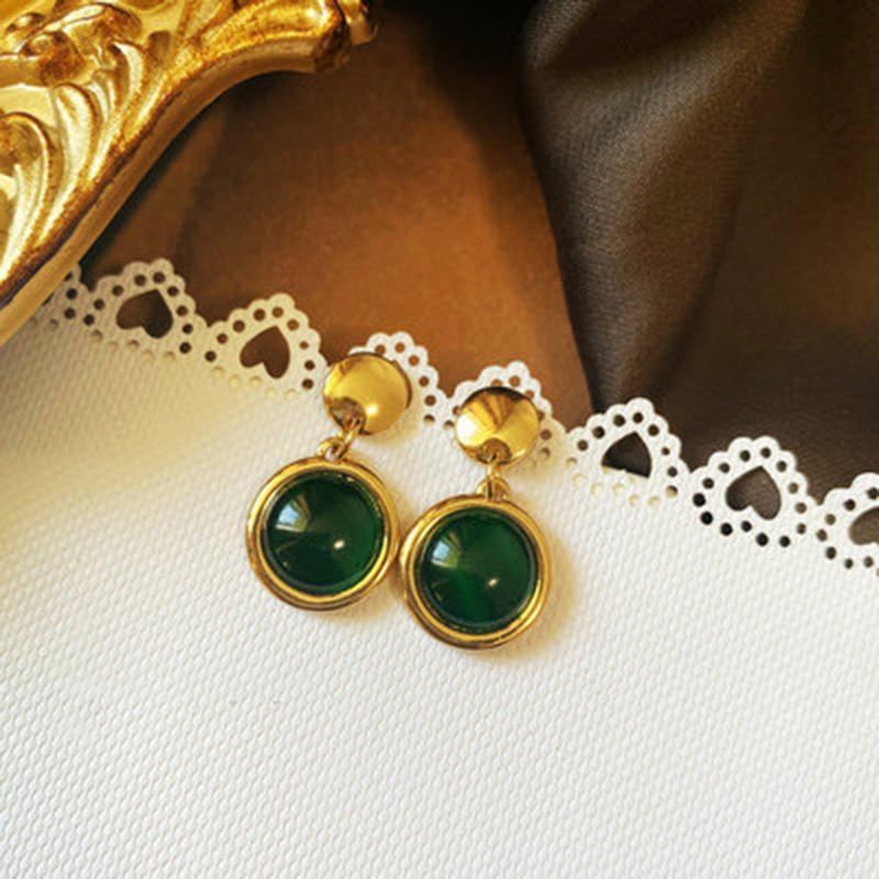 Emerald Vintage Green French Örhängen