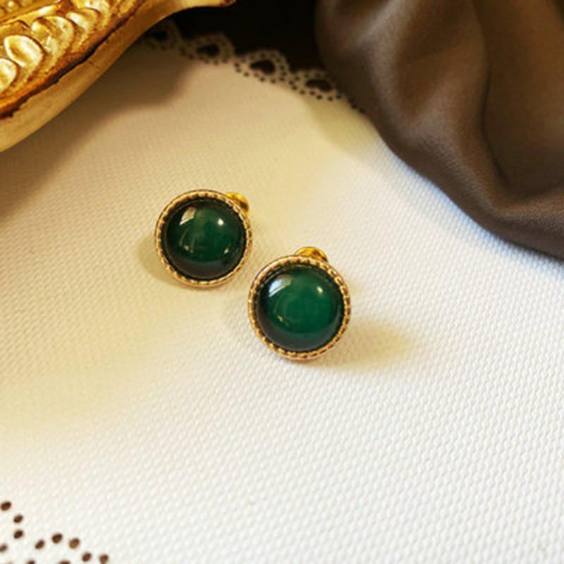 Emerald Vintage Green French Örhängen