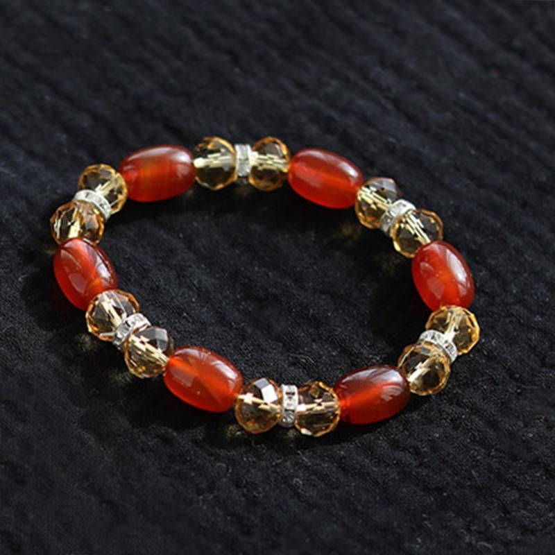 Retro Beaded Handgjorda Crystal Agate Armband