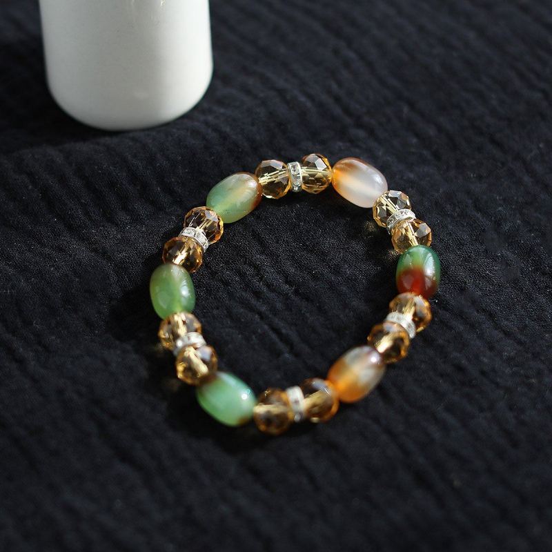 Retro Beaded Handgjorda Crystal Agate Armband