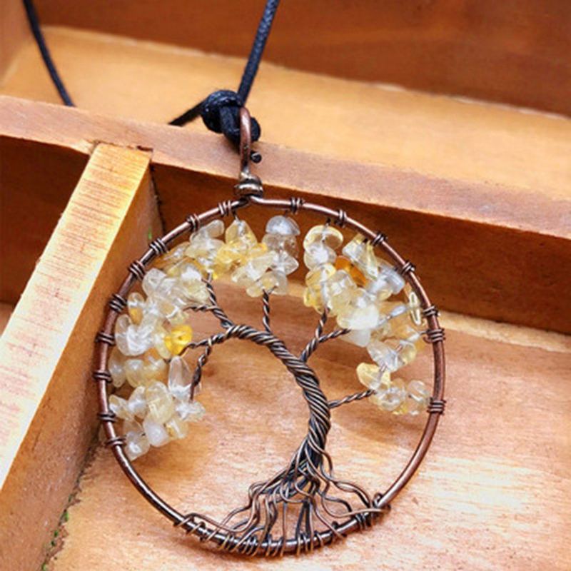 Tree Shape Roung Meatl Vintage Halsband