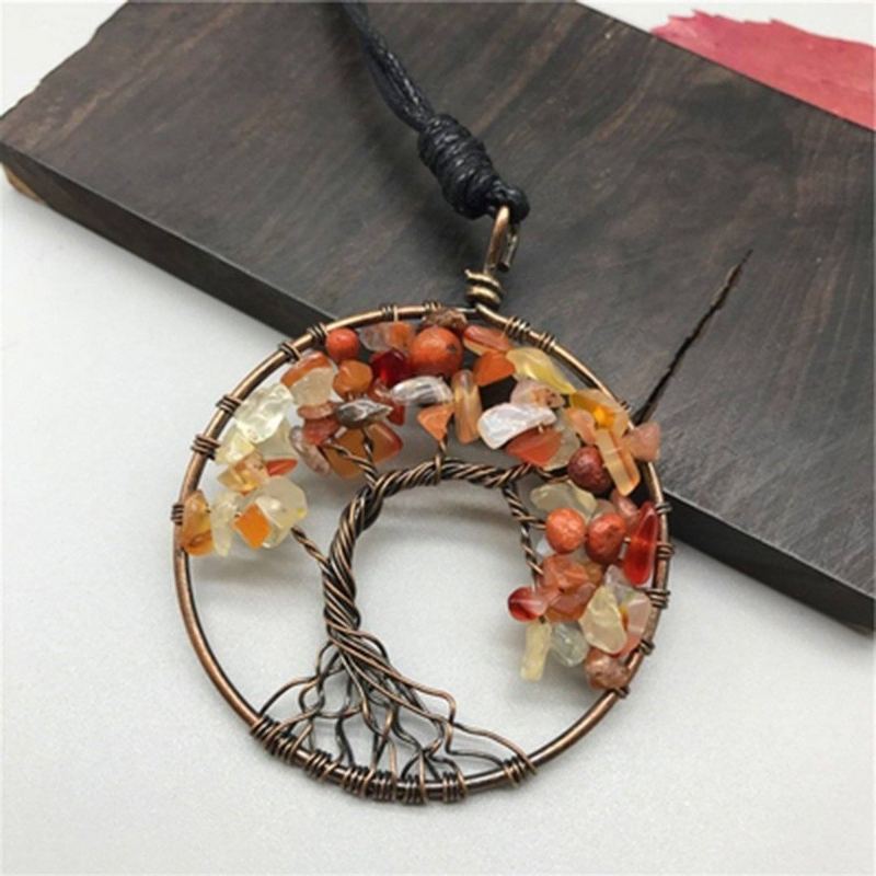 Tree Shape Roung Meatl Vintage Halsband