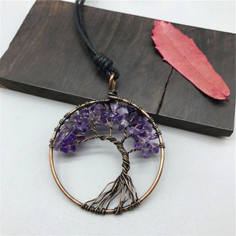 Tree Shape Roung Meatl Vintage Halsband