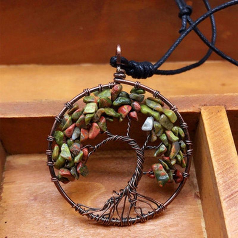 Tree Shape Roung Meatl Vintage Halsband