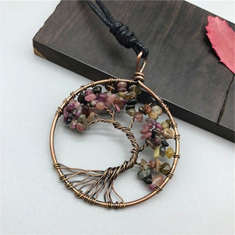 Tree Shape Roung Meatl Vintage Halsband