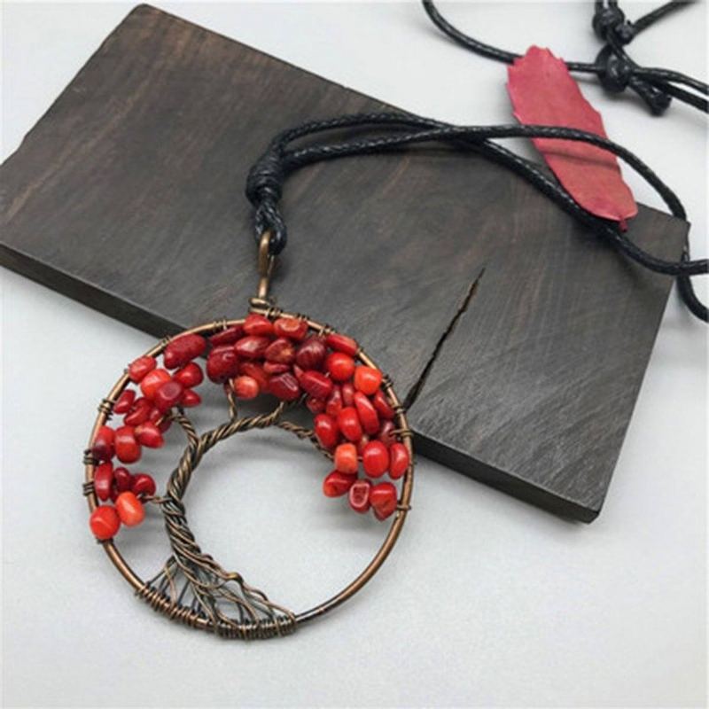 Tree Shape Roung Meatl Vintage Halsband