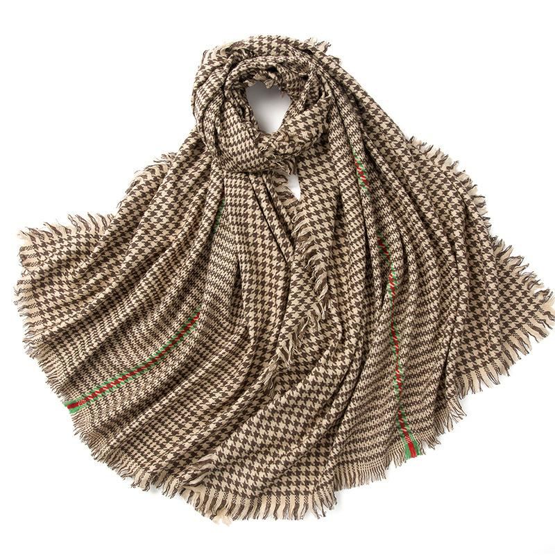 Ull Rutig Scarf Dam Vinter