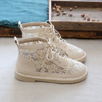 Daisy Broderad Mesh Andas Platta Skor Sandaler Boots