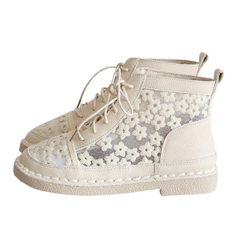 Daisy Broderad Mesh Andas Platta Skor Sandaler Boots