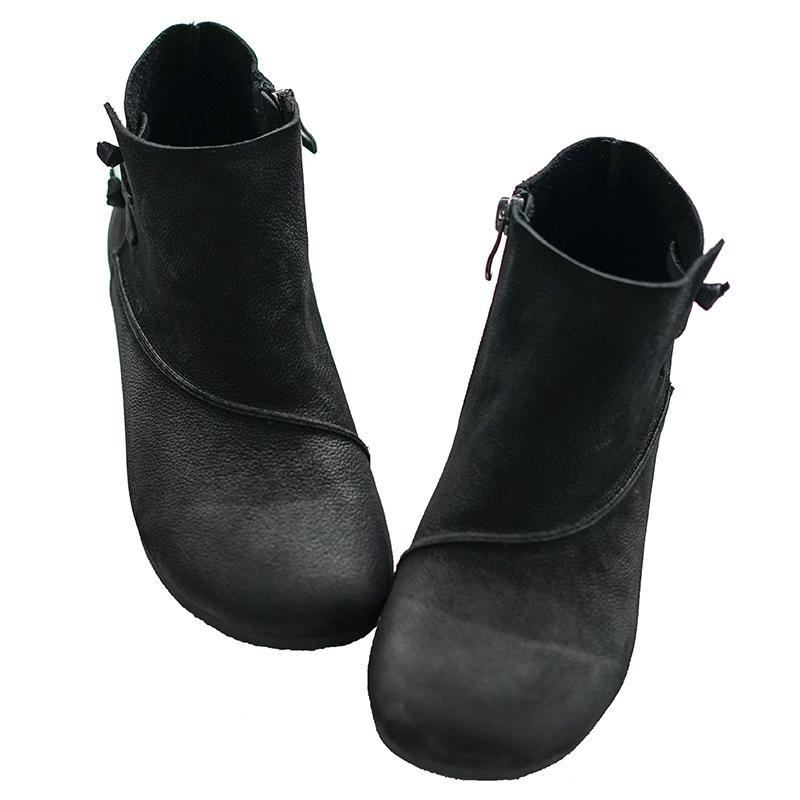 Höst Bekväm Bottom Läder Retro Dam Casual Stövlar Boots