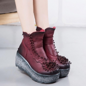 Höst Vinter Platform Wedge Dam Retro Boots