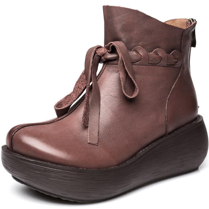 Höst Vinter Wedge Etniska Dam Rretro Boots