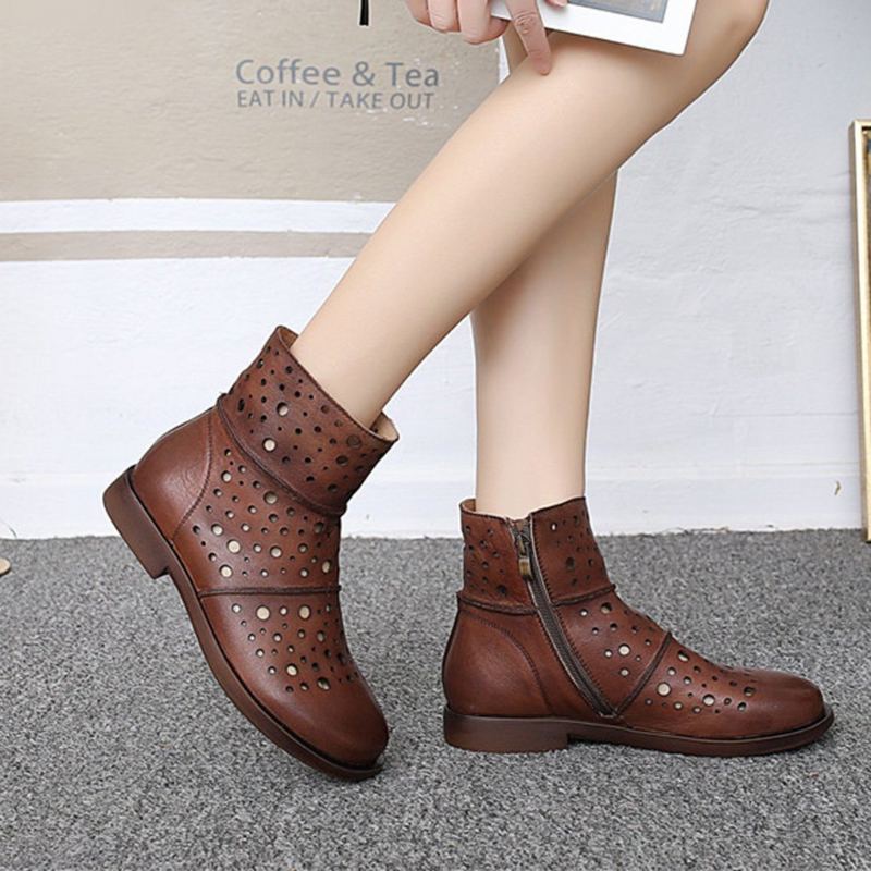 Hollow Retro Casual Short Boots