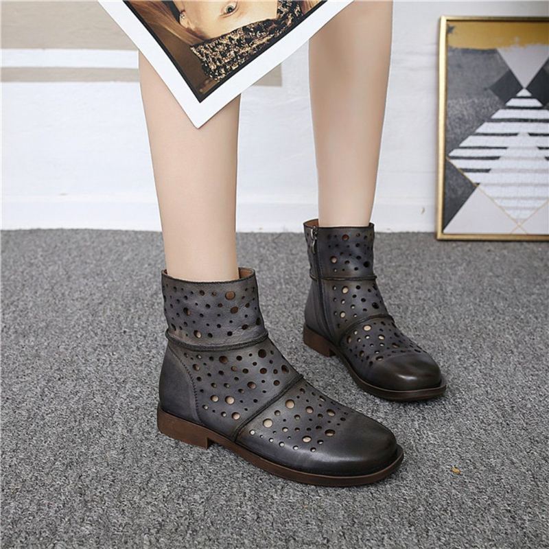 Hollow Retro Casual Short Boots