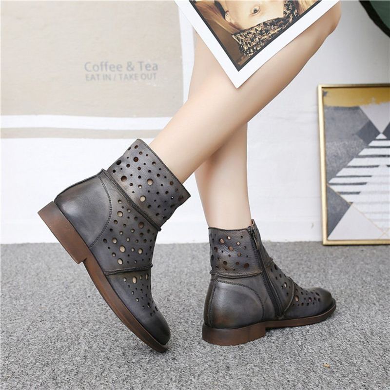 Hollow Retro Casual Short Boots