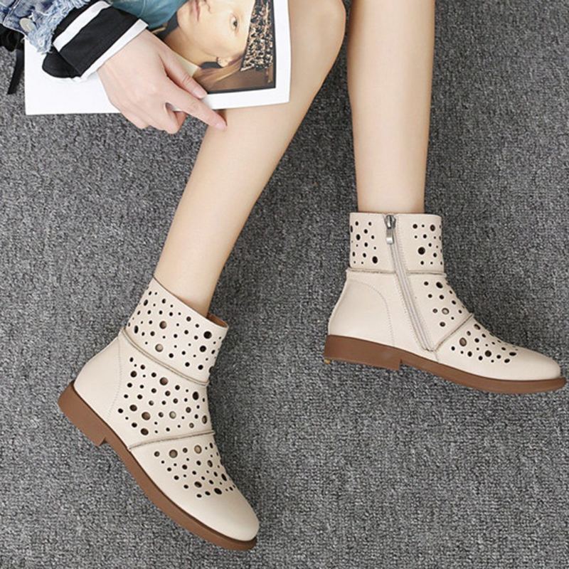 Hollow Retro Casual Short Boots