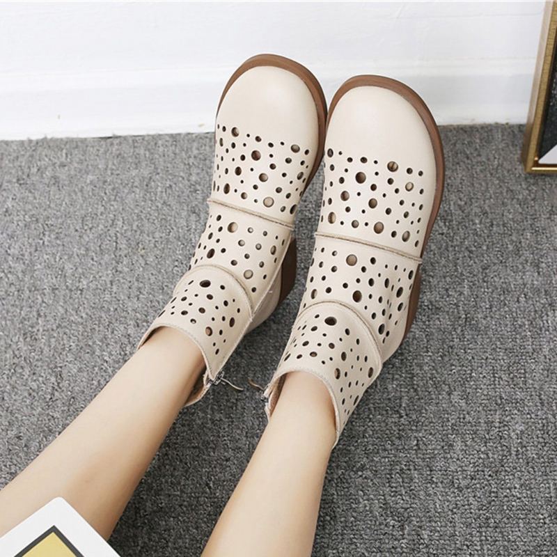 Hollow Retro Casual Short Boots