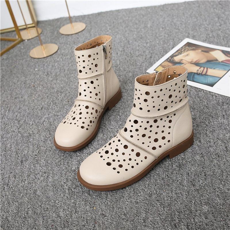 Hollow Retro Casual Short Boots