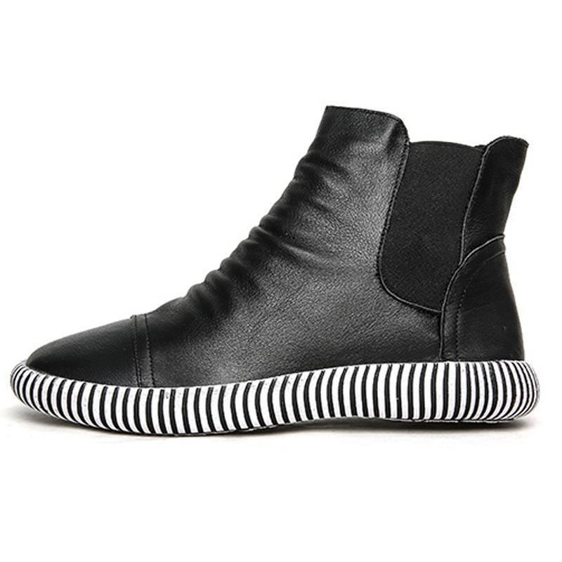 Kvinnor Läder Casual Zebra Slip-on Boots