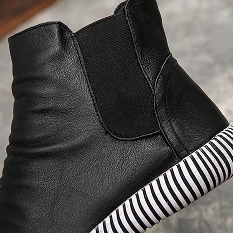 Kvinnor Läder Casual Zebra Slip-on Boots