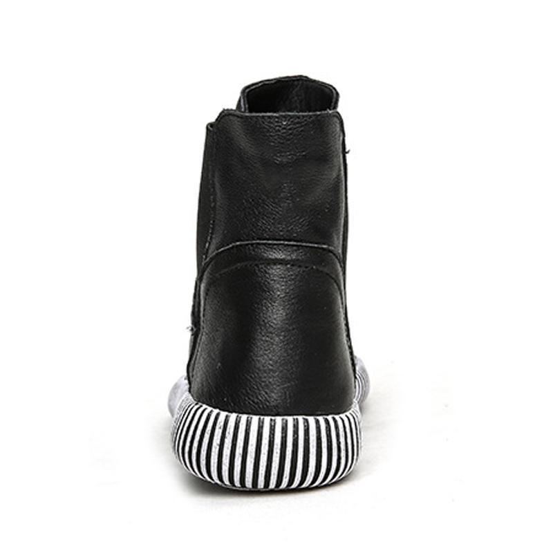 Kvinnor Läder Casual Zebra Slip-on Boots