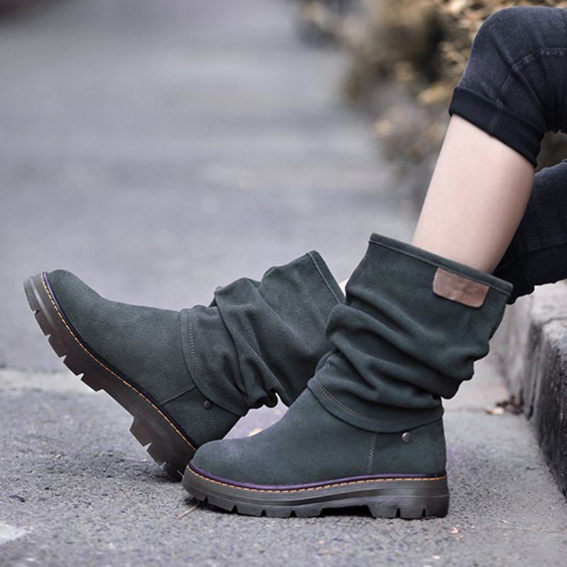 Mockaläder Ruched Martin Comfy Boots