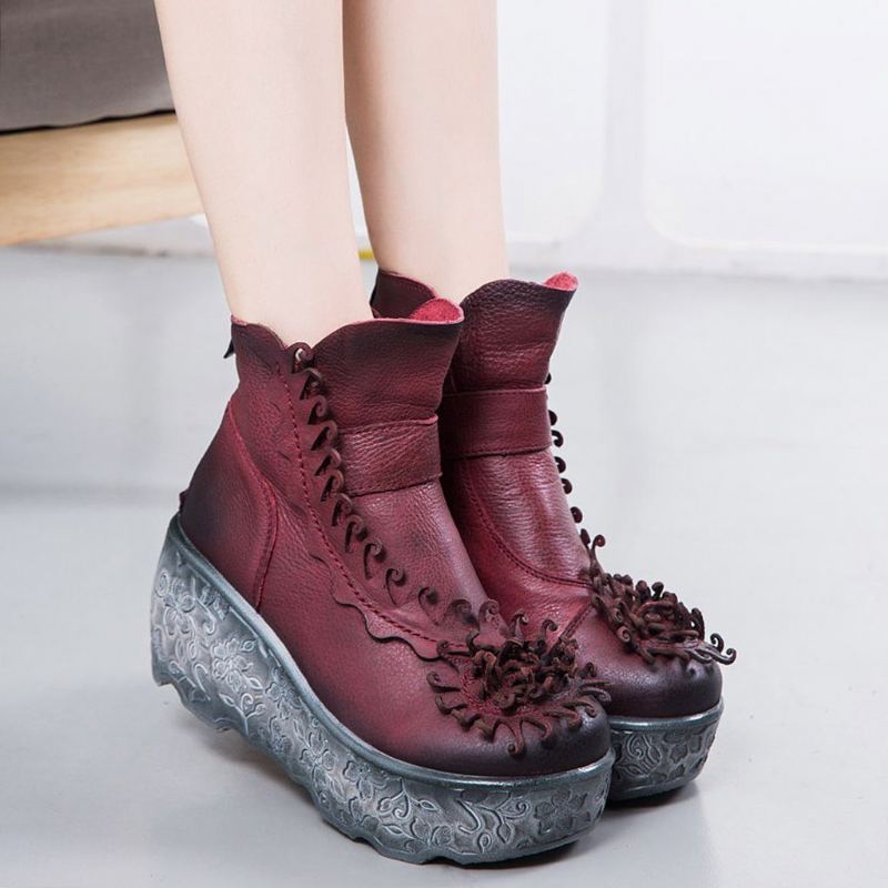 Retro Wedge Etniska Tofs Boots