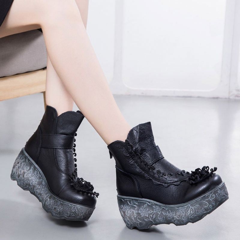 Retro Wedge Etniska Tofs Boots