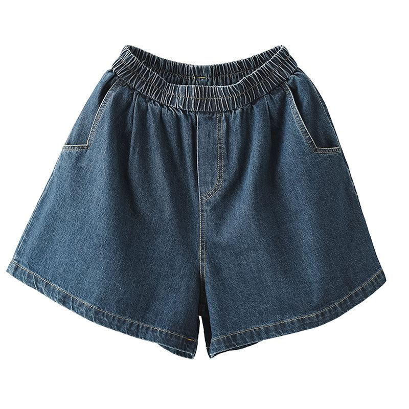 Dam Sommar Retro Lösa Denimshorts I Bomull