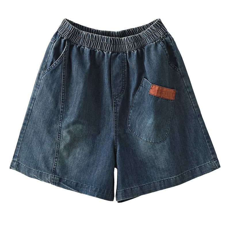 Sommar Dam Retro Lösa Denim Shorts I Bomull